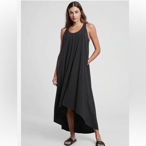 Athleta Presidio Black Hi-Low Maxi Dress Sleeveless Racerback Size XS/P